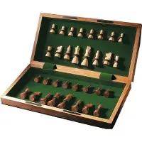 Piatnik Schachkassette Holz, große Figuren, Faltschachbrett, Staunton