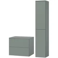Mzm24 Badezimmerset 2-Teilig: Unterschrank + Hochschrank Color Aloe (2S 60 + 2D 160)