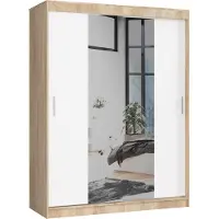 Akord Schwebetürenschrank Eiche Sonoma/Weiß 150X60X200 Cm