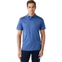 Hackett London für Herren. HM5600202 Blaues Revere-Poloshirt (XXL), Lässig, Kurzarm, Lyocell