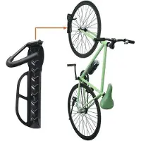 OEM Garage-Fahrradhalter - Wandfahrradhalter - Vertikaler Fahrradhalter - 1 Stück - Belastbar bis 30kg - inklusive Schrauben - schwarz