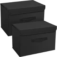 Sonstiges DIMJ Faltbare Aufbewahrungsbox mit Deckel, 2er Set, Groß - Schwarz