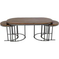 AEA Kaffeetisch 3x Couchtisch Beistelltisch Design Braun Tische Wohnzimmertisch