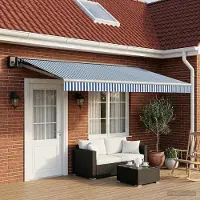 Syfax Markisenersatzstoff Blau und Weiß 500 x 300 cm Polyester