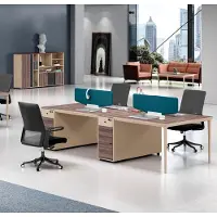 AEA Großes Arbeitstisch Schreibtisch für 4 Personen Holz Bürotisch Beige