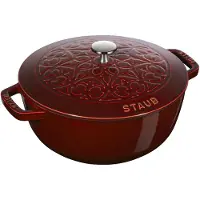 Staub La Cocotte La Marmite Lilie, 24 cm | Grenadine-Rot | rund | Gusseisen
