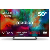 Medion 125,7 cm (50 Zoll) QLED Fernseher (Smart-TV, Dolby Vision HDR, HBO Max, MagentaTV, Prime Video, Disney+, DAZN, Paramount+, Dolby Atmos, VIDAA Store, PVR, Bluetooth, MD 850602)