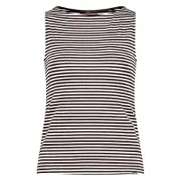 Zero Shirttop "Basic Shirt mit U-Boot-Ausschnitt", Damen, Gr. 40, braun (braun, weiß), Obermaterial: 47% Modal CMD. 47% Baumwolle CO. 6% Elasthan EL., Tops Shirttop