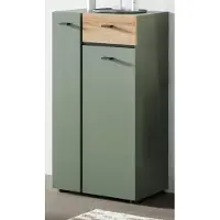 Inn.Furn Badezimmer Kommode "Matteo" in grün und Evoke Eiche 51 x 91 cm