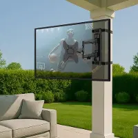 OEM Montage-Garten-TV-Ständer, Befestigung für Außen, 29,9 kg Tragfähigkeit, für Fernseher von 48,3-127 cm, Wetterfest, schwarz