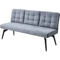 Hela Essbank "TOMAR", grau (dunkelgrau, vintage anthrazit, schwarz), B:180cm H:93cm T:68,5cm, Metall, Polyester, Stoff, Sitzbänke, Essbank, Federkorb, Rückenlehne mit 3 Einteilungen, Materialkombi
