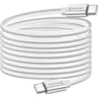 Swissten USB-C / USB-C PD 60W Ladekabel, 3 Meter, geflochten, Silber