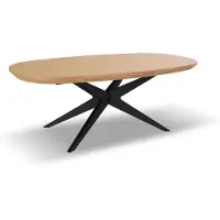 Masseno Ausziehbar Esstisch BASTION 200 - 300 cm x 110 cm Rechteckig Tisch für Wohnzimmer, Küche, Eichefarben