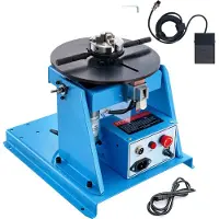 Sweiko Schweißdrehtisch 20 W Schweißpositionierer 1-12 U/min Manipulator 10 kg(Horizontal)/5 kg(vertikal) Drehtisch 0–90° Neigungswinkel K01-63 Dreibackenfutter zum Schneiden, Schleifen, Montieren