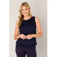 Base Level Shirttop "Yasmin", Damen, Gr. 38, blau (marine), Jersey, Obermaterial: 94% Viskose, 6% Elasthan, unifarben, figurumspielend hüftlang, Rundhals, Tops Shirttop, 1-Kopfverschluss im Nacken