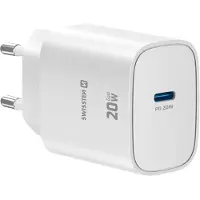 Swissten , USB-C GaN 20W Netzladegerät mit Power Delivery und integriertem Schutz, Weiß