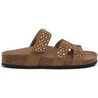 Grünland Damen Sommer Flipflops Schuhe mit Schnallen Braun Modell CB0814CUOIO
