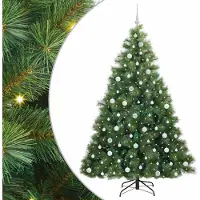 vidaXL Künstlicher Weihnachtsbaum mit 300 LEDs Grün 210 cm PE und PVC
