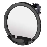 Markenlos Duschspiegel mistfrei - Unzerbrechlicher Rasier Spiegel mit Rasierhaltern, 20 cm