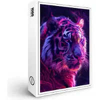Raxxa Premium-Puzzle "Purple Red Neon Tiger Cosmic Glow", 1000 Teile