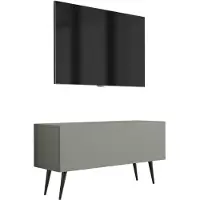 3Xeliving TV-Schrank : Aloe, 100 x 52 x 32 cm, schwarze Beine