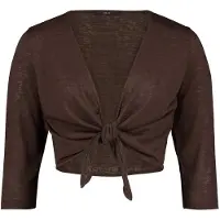 Zero Sweatshirt "Bolero-Jacke mit 3/4 Arm", Damen, Gr. 40, braun (chocolate plum), Obermaterial: 55% Viskose Birla CV Birla. 45% Polyester PES., Sweatshirts Sweatshirt