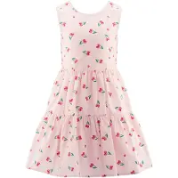 Happy girls Sommerkleid "Mädchenkleid", Mädchen, Gr. 140, EURO-Größen, Stoff, rose, Stoff, 100% Baumwolle, normal, Kleider Sommerkleid