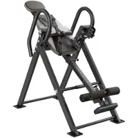 SucceBuy Schwerlast-Inversionstisch bis 136 kg, Fitnessgerät mit Doppelrollenverriegelung zur Entlastung von Rücken und Nacken, 3-stufige Armlehnen & verstellbare Fußhalterung, Schwarz