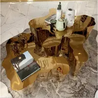 AEA Couchtisch Luxus Modern Gold Wohnzimmer Design Ästhetik Schönheit Hochwertigkeit