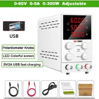 StarTech.com Labornetzgerät DC Netzteil - 60V 5A USB - 300W - 0–60V einstellbar - LED-Display - Fein-/Grobeinstellung - USB 5V 2A - Orange