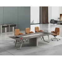AEA Großer grauer Konferenztisch 280x130x75 cm mit elegantem Design.