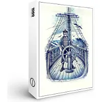 Raxxa Premium-Puzzle "Vintage Illustration of a Sailor at the Helm of a Sailing Ship", 1000 Teile
