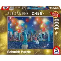 Schmidt Puzzle Freiheitsstatue mit Feuerwerk 1000 Teile