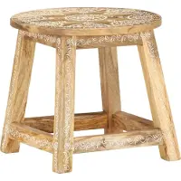 Syfax Hocker Handbemalt 38×38×35 cm Mango Massivholz