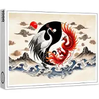 Raxxa Premium-Puzzle "Yin and Yang Crane and Phoenix in Asian Art Style", 1000 Teile