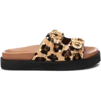 Carmela für Damen. 16240103-LEOPARDO Ledersandalen 162401 braun (40), 1 bis 3 cm, Keine, Lässig, Tierdruck