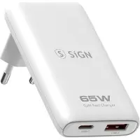 Sign GaN Ultra Slim Ladegerät, faltbar, 65 W - Weiß