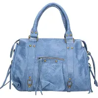 Gave Lux Damen-Schultertasche aus bedrucktem Wildleder mit verstellbarem Riemen Italy Blue Jeans UNICA 41x28x13 cm