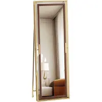 Happyment Ganzkörperspiegel 160 cm – Stehend oder Wandmontage – Stahlrahmen – Für Schlafzimmer, Wohnzimmer & Ankleidezimmer