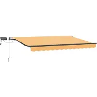 Syfax Manuelle Markise mit Solar-LED 6 x 3 m Sand 100% Polyester
