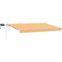 Syfax Manuelle Markise mit Solar-LED 5 x 3 m Sand 100% Polyester