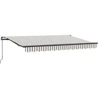 vidaXL Ausziehbare Markise Hellgrau und Weiß 450 x 350 cm