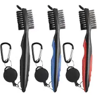 Markenlos Golfbürsten Set 3 Stück - Dual-Sided Club Cleaner mit Edelstahl und Nylon