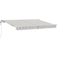 Syfax Ausziehbare Markise Hellgrau und Weiß 600 x 350 cm
