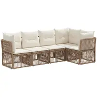 Syfax Gartensofa-set 5 stk. Beige Poly-Rattan