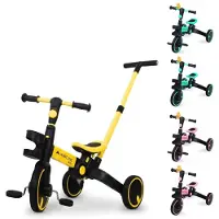 Mobiclinic Dreirad 5in1 Evolutionär von 1 bis 5 Jahren Verstellbarer Lenker und Sitz 3,3 kg Ultraleicht Einfache Montage Gelb Chase