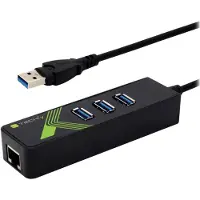 Techly IDATA-USB-ETGIGA-3U2 Konverter 1x USB A Stecker auf 1x RJ45 Buchse & 3x USB A Buchse IDATAUSBETGIGA3U2