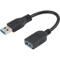 StarTech.com .com USB 3.0 (5Gbps) Verlängerungskabel 15cm - Stecker/ Buchse - Schwarz, 0,152 m, USB A, USB A, USB 3.2 Gen 1 (3.1 Gen 1), 5 Gbit/s, Schwarz