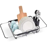 OEM Klappbares Edelstahl-Ablaufregal mit Schale und Besteckhalter