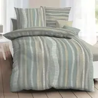Kaeppel Wendebettwäsche "Curvy", beige (khaki), B/L: 240cm x 220cm, 1 Stk., 2 Stk., Mako-Satin, B/L: 80cm x 80cm & 80cm x 80cm, 3, Mako-Satin, Obermaterial: 100% Baumwolle, Bettwäsche, Wendebettwäsche